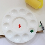 10-Hole bandeja redonda plástica paleta de cores Mixer Painting Supplies