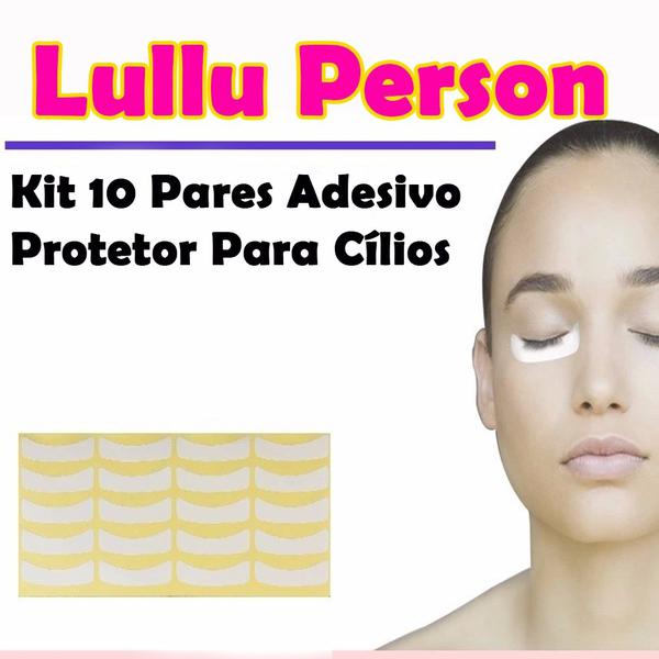 10 Kit 10 Pares Adesivo Protetor para Cílios - Lullu Person