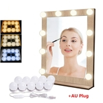 10 LED lâmpadas de espelho de maquiagem estilo hollywood 3 cores reguláveis luzes plug australiano