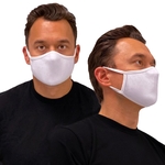 10 Máscara de Tecido Algodão Dupla Camada Anatômica Lavável Reutilizável eMask Branca