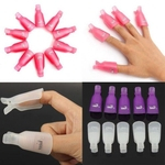 10 Nail Art Plastic Soak Off Clip Cap Ferramenta De Envoltório Removedor De Polonês De Gel UV Roxo