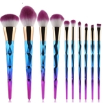 10 Pcs Conjunto de Pincéis de Maquiagem Cosméticos Rosto Fundação Pó Sombra de Sobrancelha Blush Lip Plating Make Up Brush Kit Rose Gold bea156