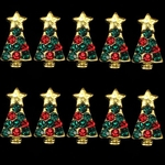 10 Pcs 3D Forma Da árvore De Natal Liga Nail Art Sticker Encantos Decoração Studs