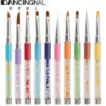 10 Pçs / set Escova de Unhas Nail Art Manicure Brushes Set Canetas Linha Pintura Desenho Design Acrílico Nail Gel Brush Tools