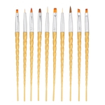 10 pçs / set Nail Art Brush Kit Dicas Nail Art UV Gel Nail Builder Escova Pintura Desenho Caneta Escova para Nail Art Design Manicure Ferramentas