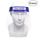 10 Peças Máscara Protetor Facial Escudo da Face Shield Full Face Ajustável Proteção Facial Transparente Máscara de Segurança Isolamento Viseira Chapéu de Pescador Unissex