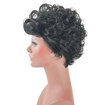 10 "perucas De Cabelo Sintético Encaracolado Afro Africano Curto Das Mulheres Com Tampão Preto