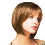 10 inches Women's Sexy Full Bangs Short Straight Wig BOBO Cosplay Party Synthetic Full Wigs (Color: Brown)
