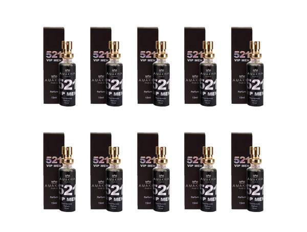 10 Unidades Perfume Masculino de Bolso Amakha Paris 521 Vip Men