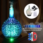 100 ml de vidro aromaterapia umidificador difusor de óleo essencial umidificador ultra-sônico 3D aromático luz noturna óleo essencial