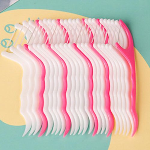 100 Pcs Dental Floss Dentes Plástico Palitos Vara Ferramenta de Limpeza Oral Care