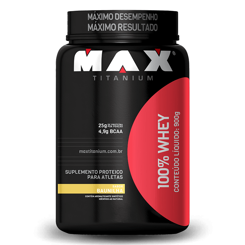 100% Whey Protein (900g) Max Titanium-Baunilha