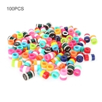 100pcs Colorful Resin Hair Braid Beads Rings Cuff Hair Beauty Decoration Tools Accessories