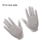 10Pairs Stripes Elastic Anti-Static Luvas De Proteção Limpeza Doméstica Capas Para Mãos