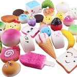 10pcs aleatório Kawaii Mini macias Squishy Foods Donut Adorável bolo bonito Telefone Toy Presente Crianças Charme Straps