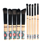 10pcs Bohemian punho de madeira Foundation Makeup Brushes Set