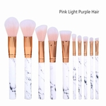 10pcs Preto Grain Face Powder Foundation Blush escovas da composição cosmética (rosa cabelo roxo claro)
