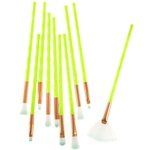 10pcs / Set Makeup Brushes Bamboo Pole Handle Fiber Fan escovas de cabelo em forma Sombra Facial compo escovas