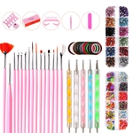 10Pcs/Set Manicure Paintbrush Pen Nail File Crystal Accessories for Nail Art Tools