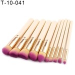 10Pcs Wood Handle Nylon Hair Sobrancelha Foundation Cosmetic Make Up Brushes Tool