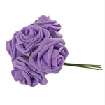 10x Colorfast Espuma Rosas Artificial Flor Noiva Buquê Decoração De Festa Roxo