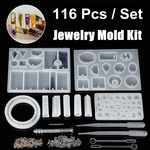 116pcs resina moldes kit moldes de silicone molde jóias pingente molde ofício conjunto diy