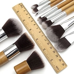 11Pcs Wood Handle Maquiagem Cosméticos Eyeshadow Foundation Concealer Brush Set