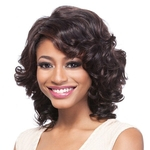 Dark brown Medium length Synthetic afro wig Women & Girl's Fashion Curly Heat Resistant Hair Party Full Wig
