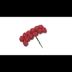 144 Mini Rosas Flores Rosinhas Artificiais de EVA com cabo e tule cor Marsala