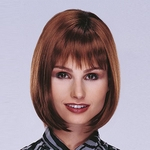 14inches Fashion Women's Sexy Full Bangs Short Straight Dark Brown Wig BOBO Cosplay Party Full Wigs