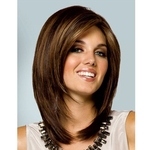 14" Lady Short Straight Wig Sythetic Hair Nice Natural Looking Mix Color Ombre Wigs (color: Brown Mix Blonde)