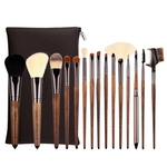 15 Brush Set Black Walnut-Like cabo de madeira Nylon Hair Beauty Makeup Tools