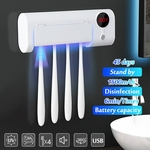 USB Recarregável UV Light Sterilizer Toothbrush Holder Cleaner Rack montado na parede