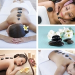 16 Pcs Hot Massage Rochas Kit Pedra Vulcânica para SPA Tratamento Alívio da Dor