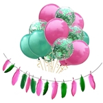 16 Peças De Penas Banner E Látex Balões Definir Decorações De Festa De Casamento