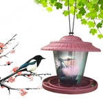 18 * 18 * 19 Transparente Semente alimentador do pássaro Outdoor Birdfeeders bandeja para as aves selvagens Varanda Hanging Waterproof dispositivo de alimentação de plástico