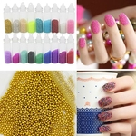 18 Mini Conjunto De Garrafas Bolas De Vidro Contas Coloridas Nail Art Tips DIY Decor Manicure