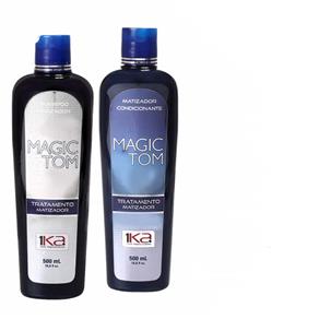 1Ka Kit Shampoo+Condicionador Matizante Magic Tom (para Cabelos Loiro, Descoloridos e com Mecha,enriquecida com Açaí e Argan Hidrata e Neutraliz - 500