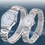1Pair Luxury Couples Rhinestore Watch Stainless Steel Band Quartz Wrist Watch