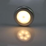 2pcs 6 LEDs indução do corpo humano forma redonda luz para armário cor prata armário