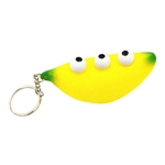 1PC bonito Forma Banana Keychain Simulação recuperação lenta aliviar o Stress brinquedo pendurado pingente