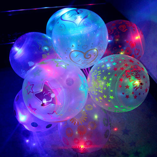 1pc Luminous látex balão de 12 polegadas LED Balão decorativa para o Ano Novo Natal Evening Partido