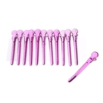 12pcs clipes de corte de pato inoxidável grampos de corte de cabelo de barbeiro rosa