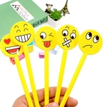 12pcs engraçado Emoji Sorriso Rosto Gel Pen Estudantes papelaria Desenho partido do presente Toy Crianças caçoa favores do aniversário de Natal