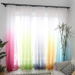 1PCS Gradiente de cor Janela gaze cortina cortina para Home Hotel Decoração