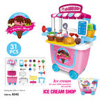 31Pcs Ice Cream Cart Pretend Play Toy para Crianças Crianças Sem Caixa de Cores