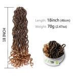 1pcs / Lot Deusa Locs com Curly Termina Crochet Torça sintético macio cabelo trança Extensão 24 Raízes (18inch 1-PACKS 1B)