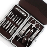 12pcs Manicure Set Pedicure Scissor pinça Faca escolher ouvido Utility prego Clipper Kit, prego de aço inoxidável Cuidados Tool Set