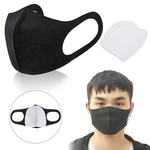 1PCS Máscaras 3PCS Filtros Respirável Máscara de boca anti-poeira Haze Face Respirador de filtro Lavável