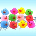 12pcs Mini-banho Colorido Crianças Bebê Brinquedo De Banho Patos Squeaky água Jogar Divertido